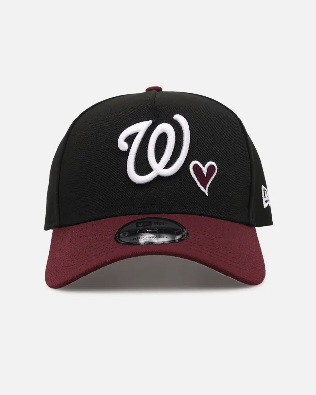 New Era Washington Nationals 'Burgundy Hearts' 9FORTY A-Frame Snapback Black/Maroon made by New Era