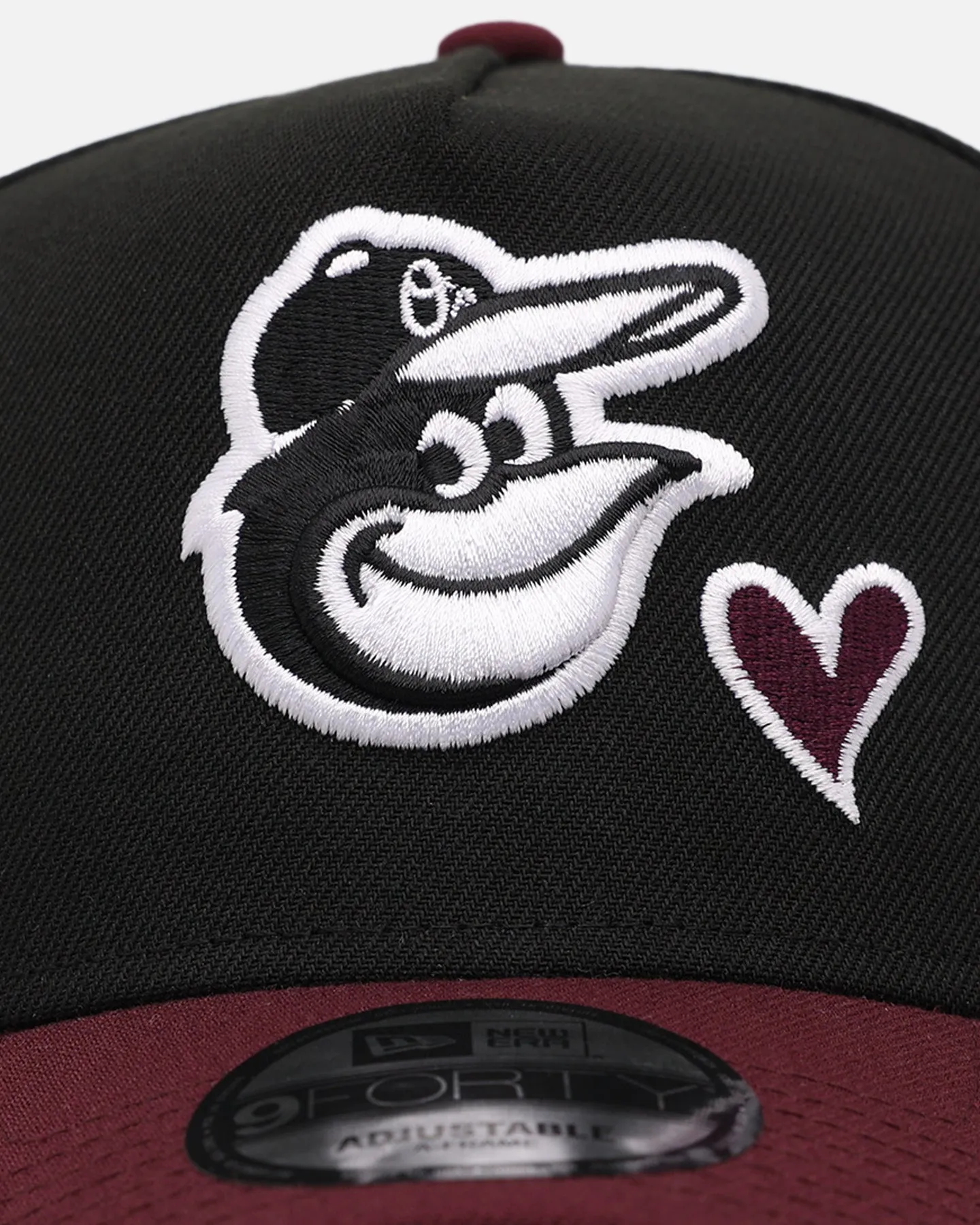 New Era Baltimore Orioles 'Burgundy Hearts' 9FORTY A-Frame Snapback Black/Maroon sold by Culture Kings product image thumbnail 5