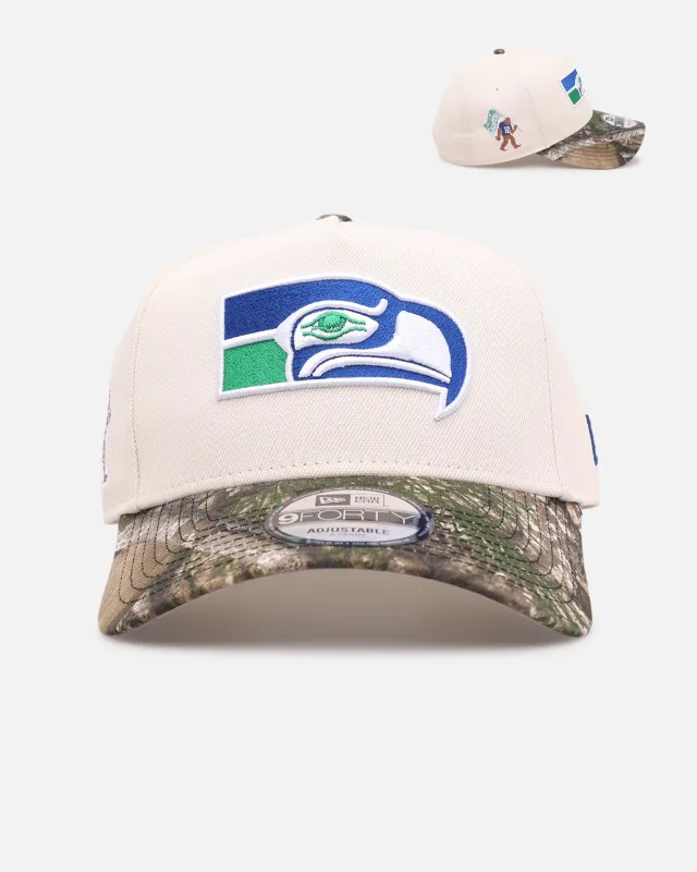New Era Seattle Seahawks 'Realtree Visor' 9FORTY A-Frame Snapback Cream/Camo made by New Era