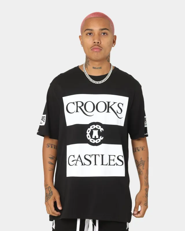 Crooks & Castles Serif Klepto T-Shirt Black sold by Culture Kings