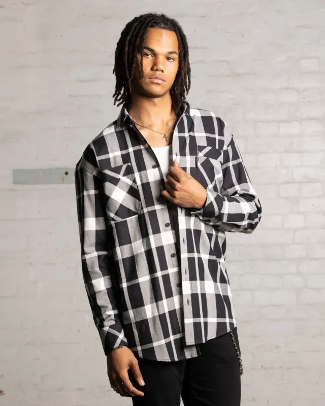 Saint Morta Mulberry Long Sleeve Flannel Shirt Black/White sold by Culture Kings