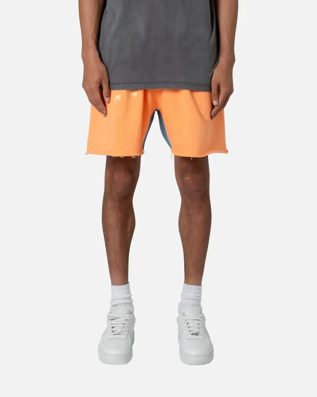 MNML Contrast Paneled Sweatshorts Orange sold by Culture Kings