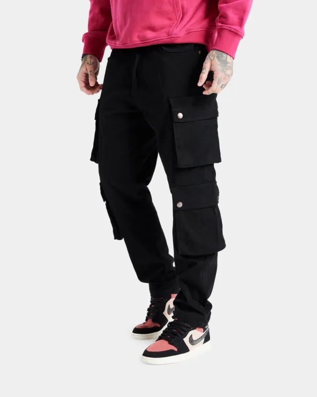 Sik Silk Loose Fit Cargo Pants Black sold by Culture Kings