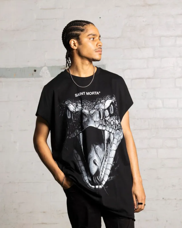Saint Morta Snake Eyes Cutoff Bat T-Shirt Black/White sold by Culture Kings