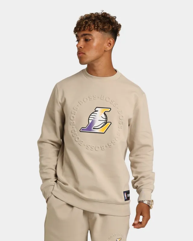 Hugo Boss Hugo Boss X NBA Basic Los Angeles Lakers Crewneck Sweatshirt Light Beige made by Hugo Boss