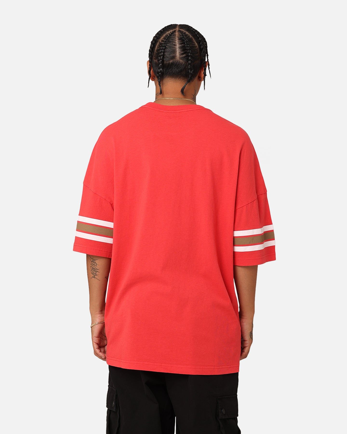 Majestic Athletic San Francisco 49ers Vintage Sport Striped Sleeve T-Shirt Faded Red sold by Culture Kings product image thumbnail 4