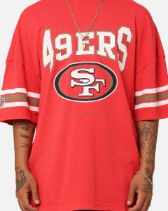 Majestic Athletic San Francisco 49ers Vintage Sport Striped Sleeve T-Shirt Faded Red sold by Culture Kings