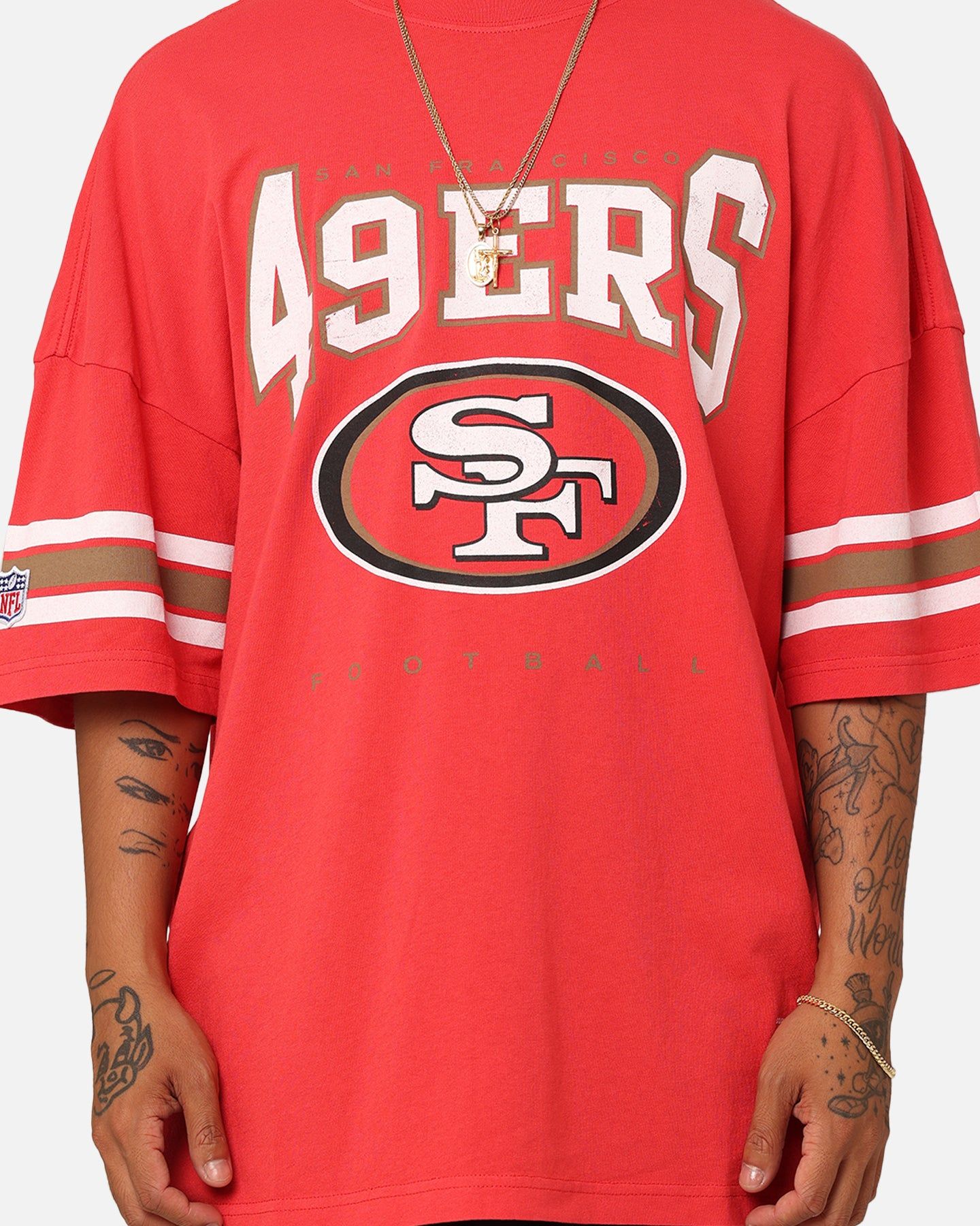 Majestic Athletic San Francisco 49ers Vintage Sport Striped Sleeve T-Shirt Faded Red sold by Culture Kings product image thumbnail 3