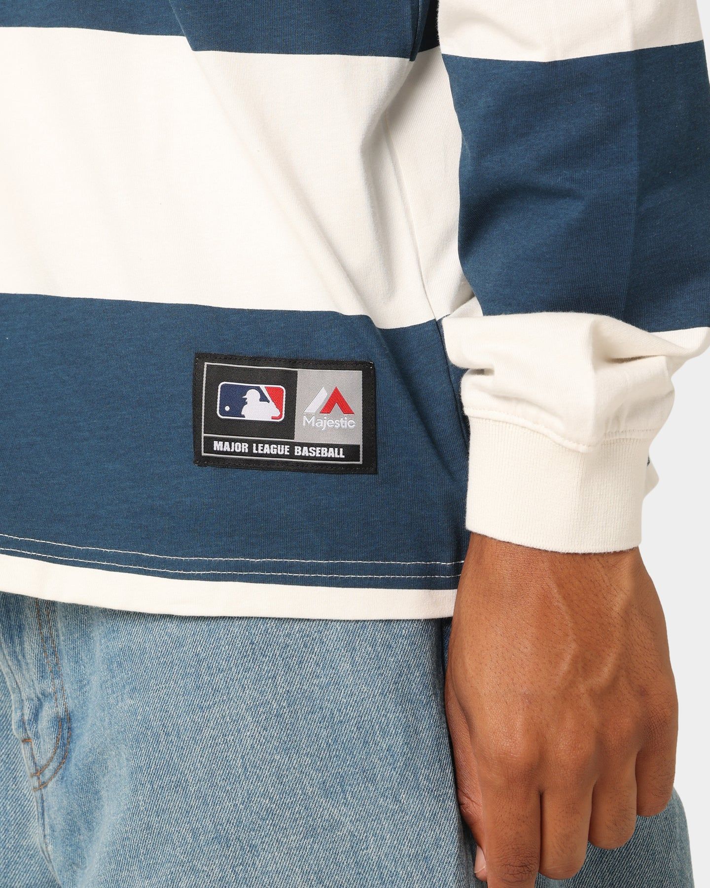 Majestic Athletic Los Angeles Dodgers Vintage Athletic Stripe Rugby Jersey Vintage White/French Blue sold by Culture Kings product image thumbnail 7