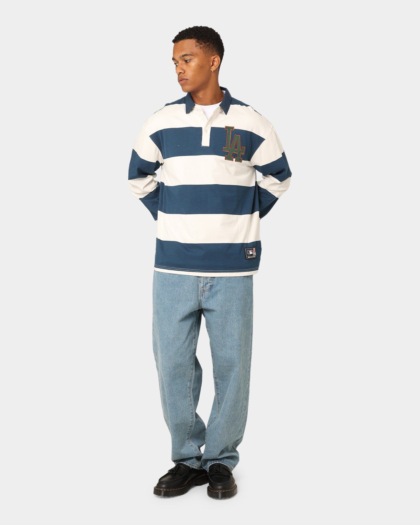 Majestic Athletic Los Angeles Dodgers Vintage Athletic Stripe Rugby Jersey Vintage White/French Blue sold by Culture Kings product image thumbnail 2