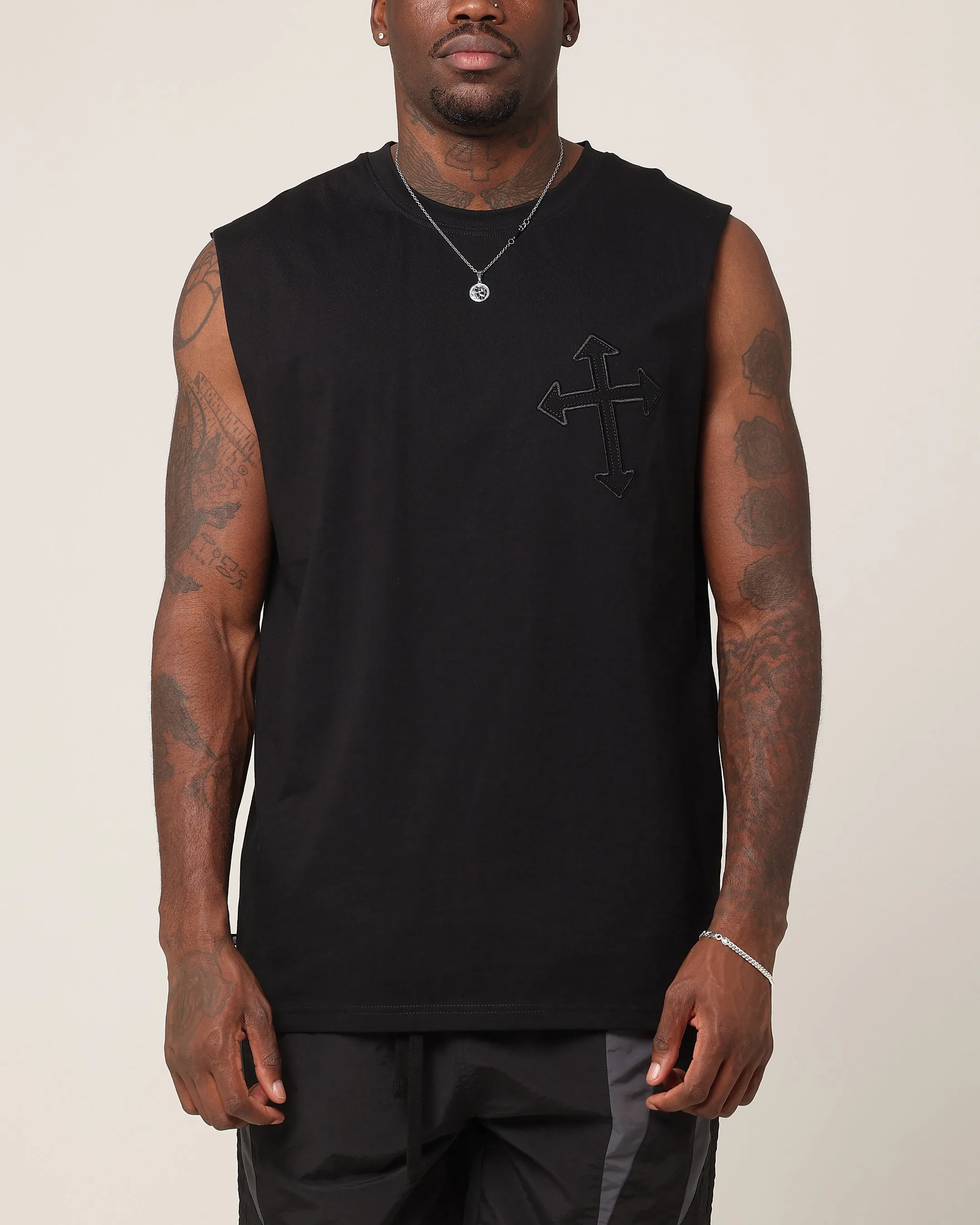 Saint Morta Sorrows Oversized Muscle T-Shirt Black sold by Culture Kings product image thumbnail 2