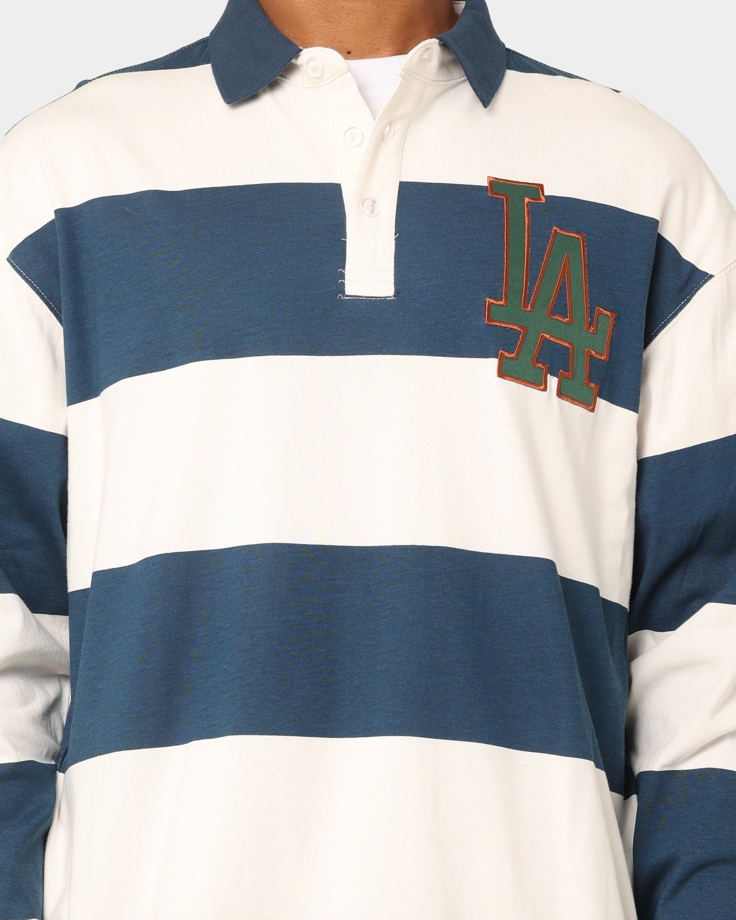 Majestic Athletic Los Angeles Dodgers Vintage Athletic Stripe Rugby Jersey Vintage White/French Blue sold by Culture Kings product image thumbnail 3