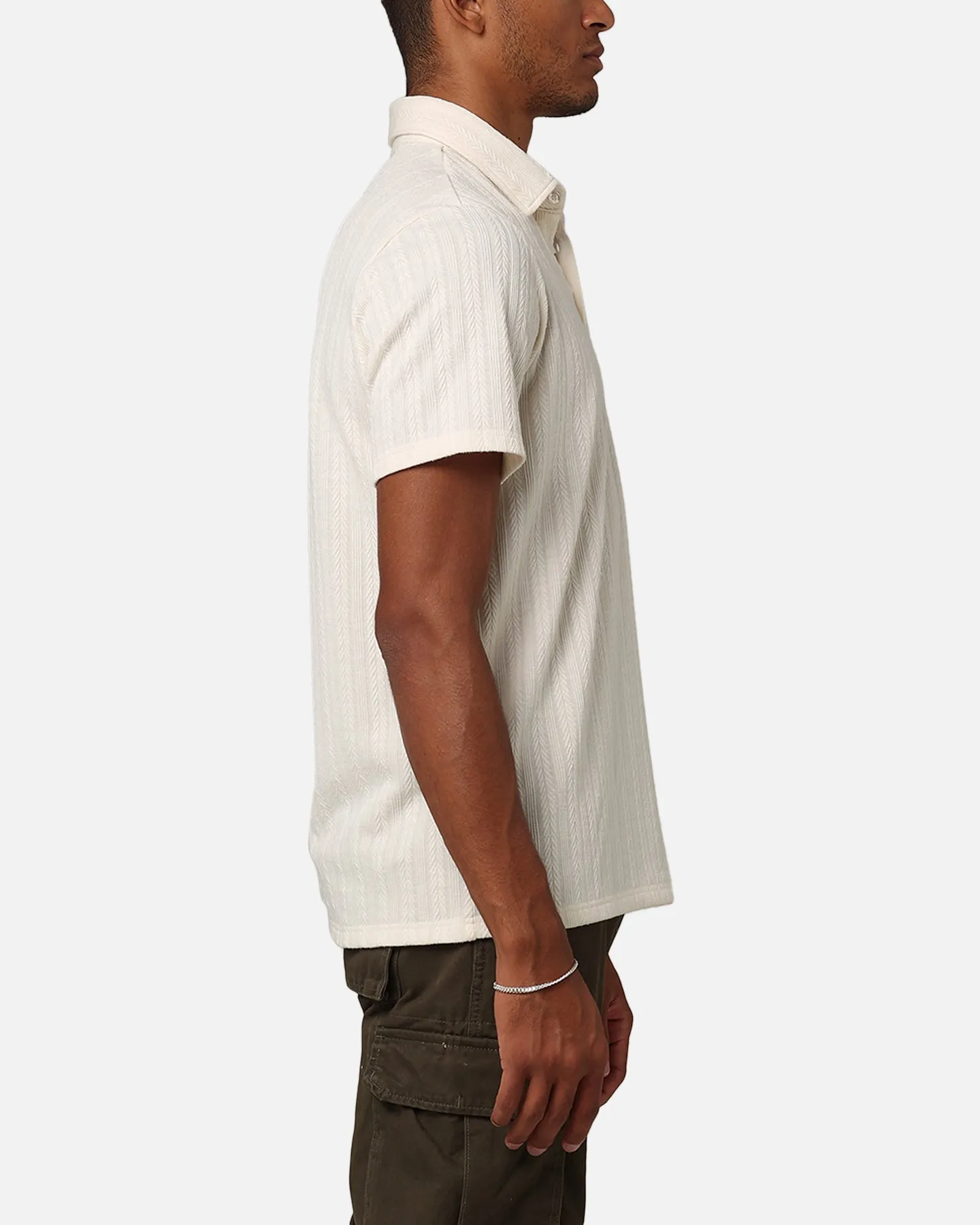 XXIII Herringbone Cable Polo Shirt Cream sold by Culture Kings product image thumbnail 4