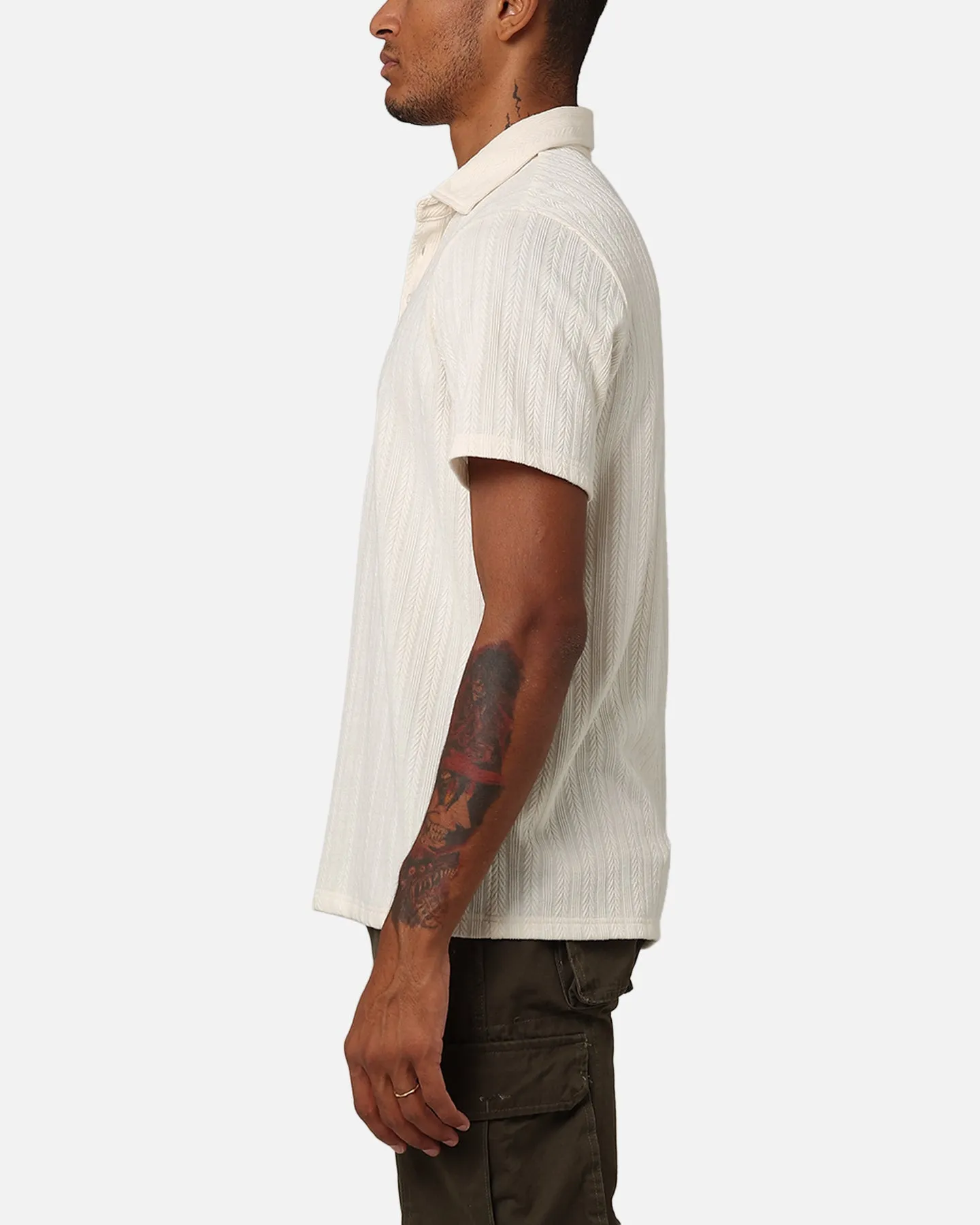 XXIII Herringbone Cable Polo Shirt Cream sold by Culture Kings product image thumbnail 5