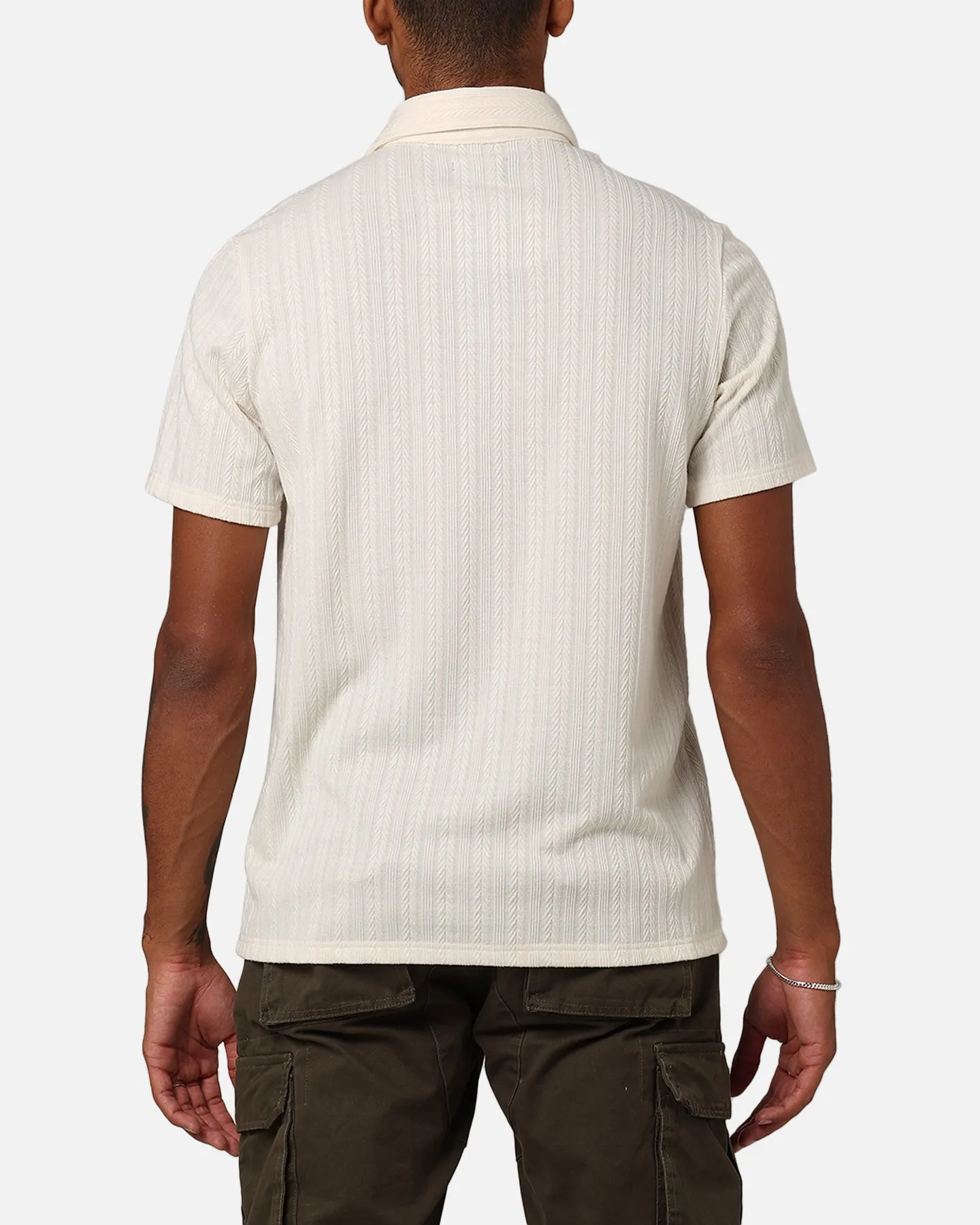 XXIII Herringbone Cable Polo Shirt Cream sold by Culture Kings product image thumbnail 2