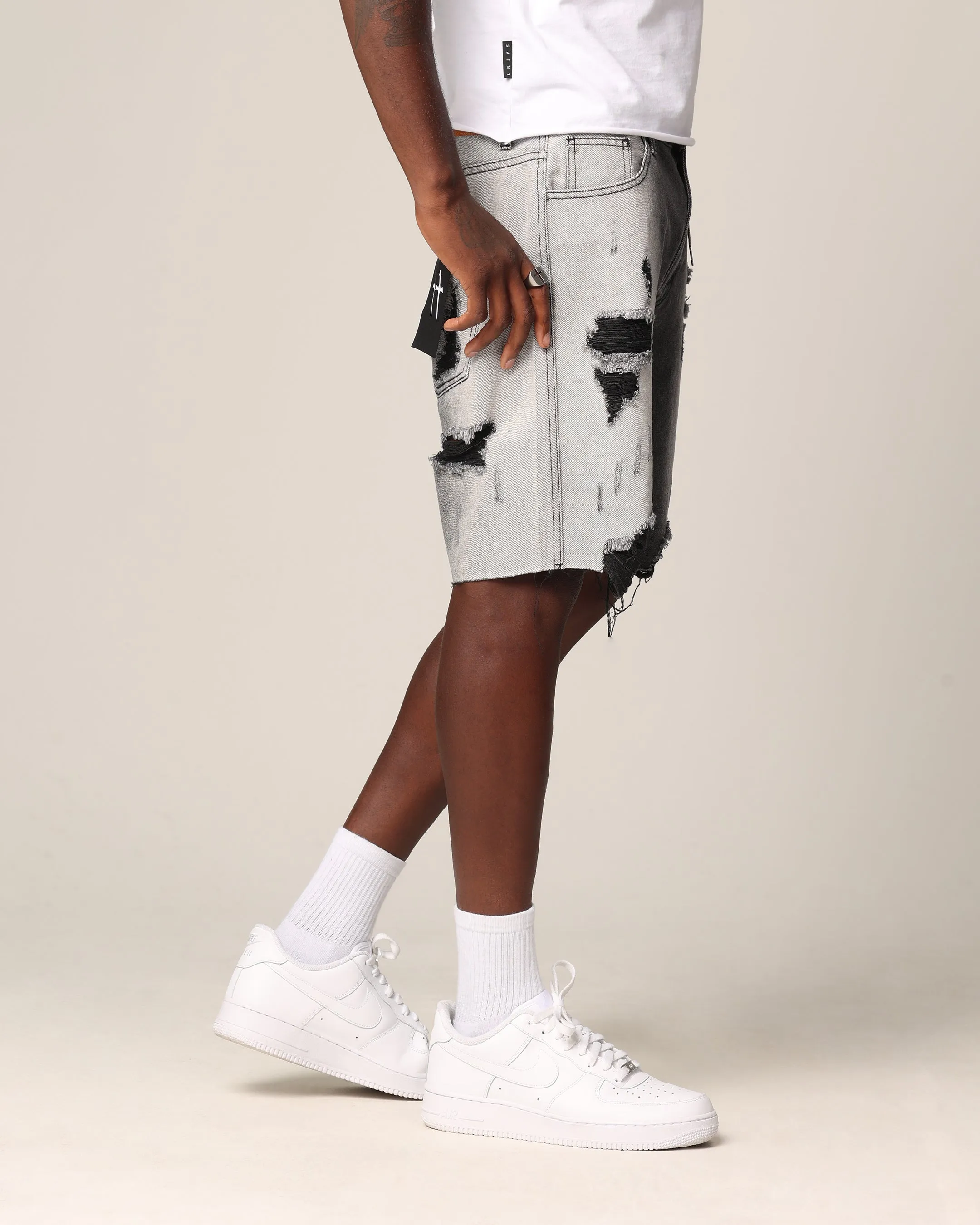 Saint Morta Sidewinder Denim Shorts Black Wash sold by Culture Kings product image thumbnail 5