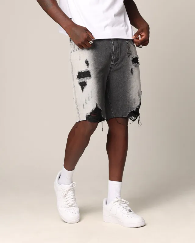 Saint Morta Sidewinder Denim Shorts Black Wash sold by Culture Kings