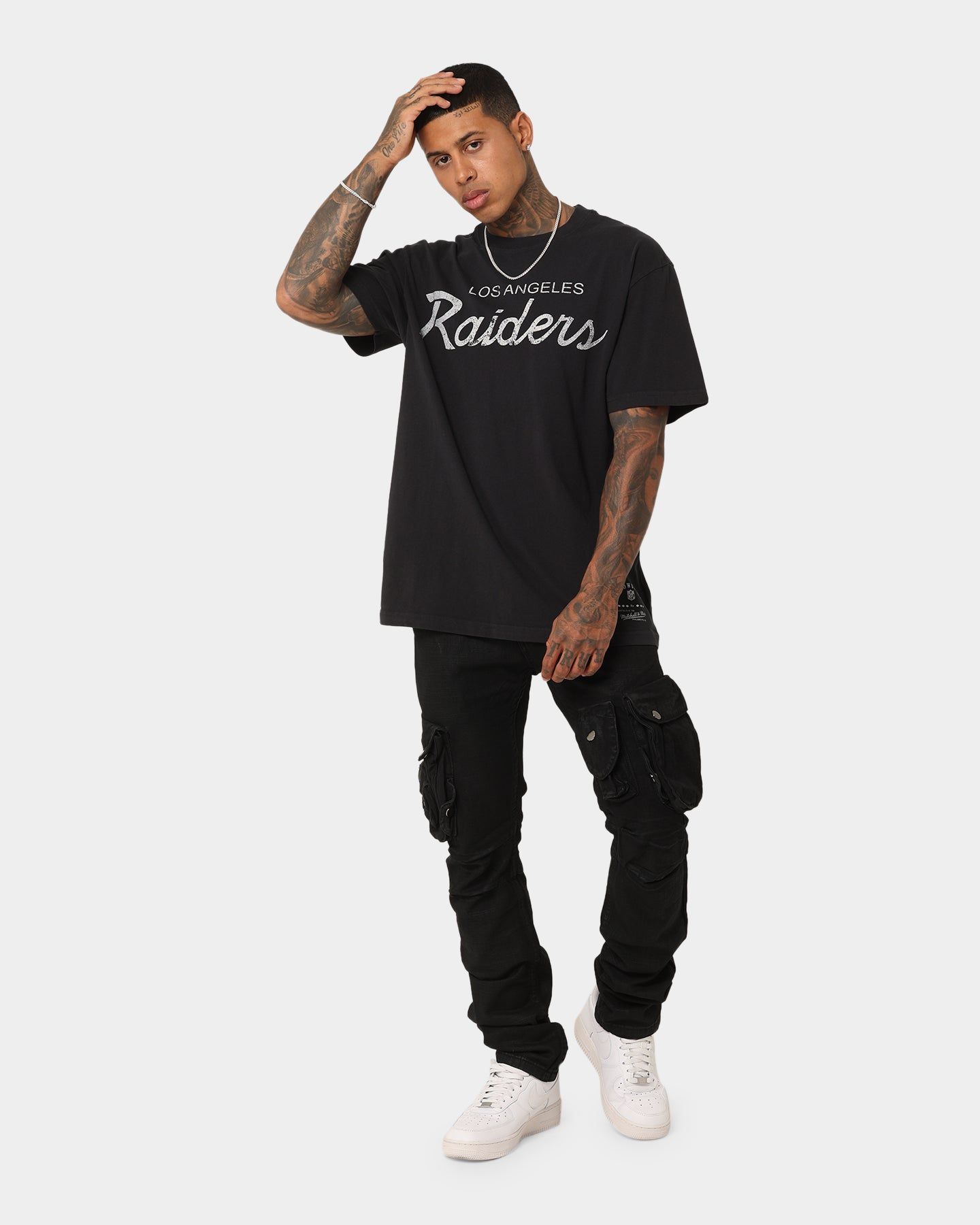 Mitchell & Ness Los Angeles Raiders Script T-Shirt Faded Black sold by Culture Kings product image thumbnail 2