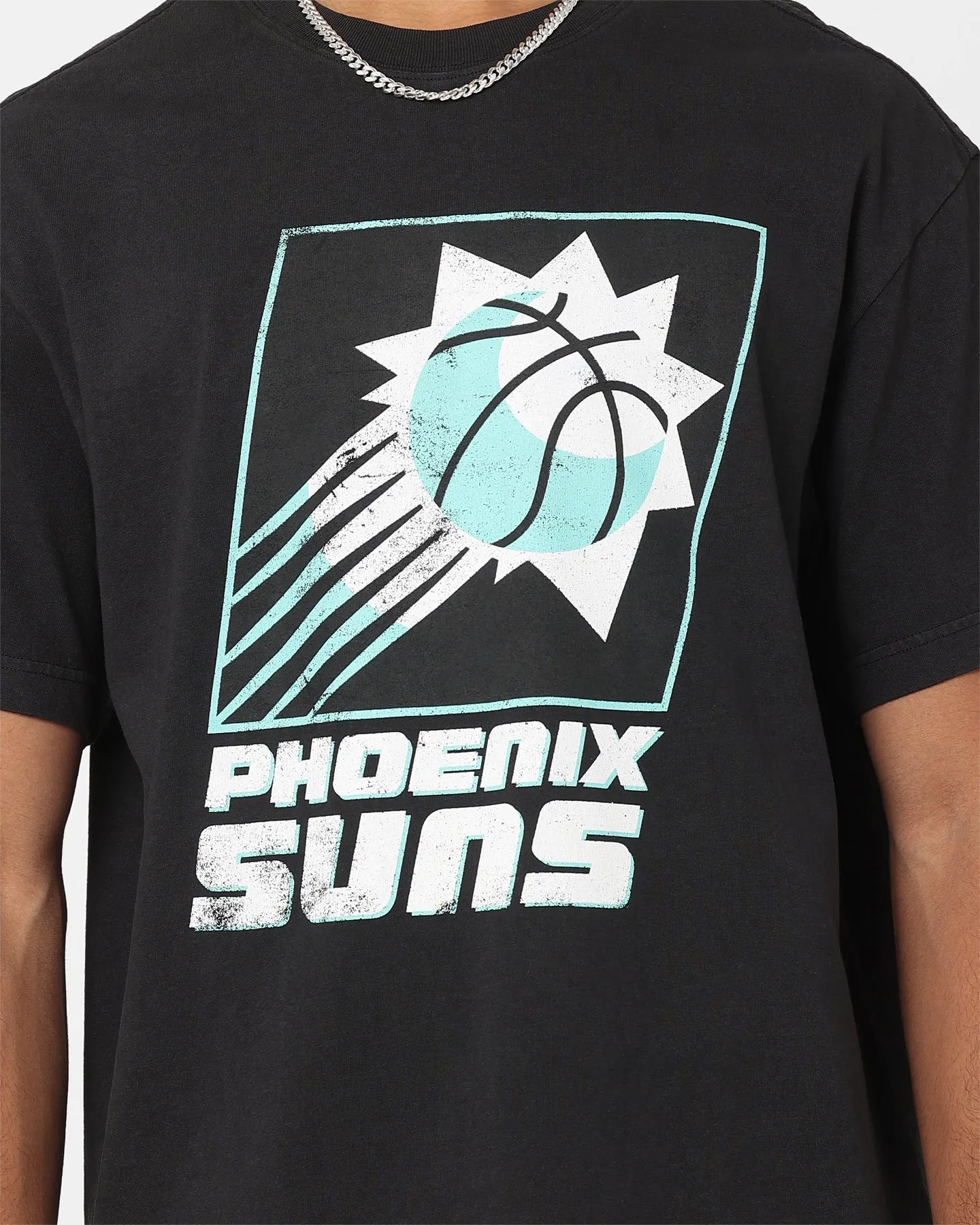 Mitchell & Ness Phoenix Suns Ice Blue Logo T-Shirt Faded Black sold by Culture Kings product image thumbnail 3