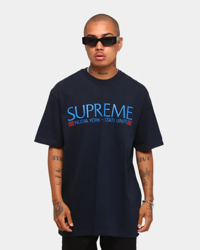 Supreme Nuova York T-Shirt Navy sold by Culture Kings