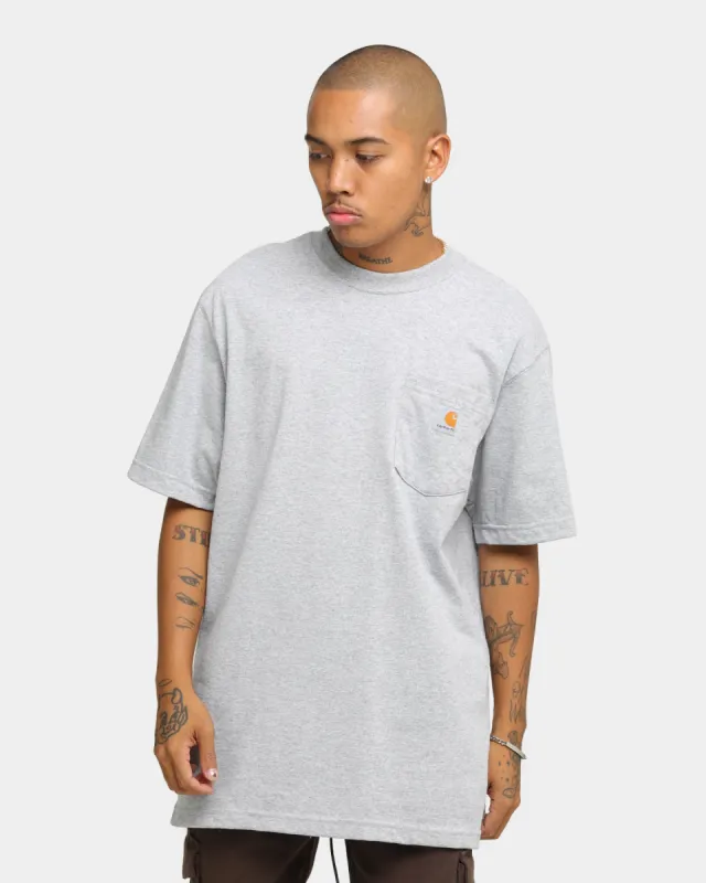 Carhartt Men's Carhartt Pocket Short Sleeve T-Shirt Heather Grey sold by Culture Kings