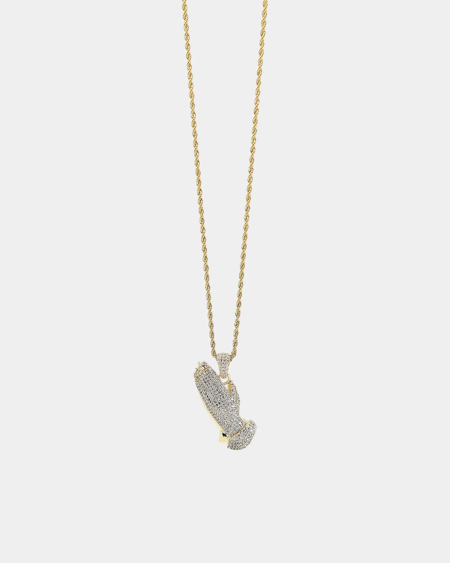Saint Morta Iced Praying Hands Pendant Iced Gold sold by Culture Kings product image thumbnail 5