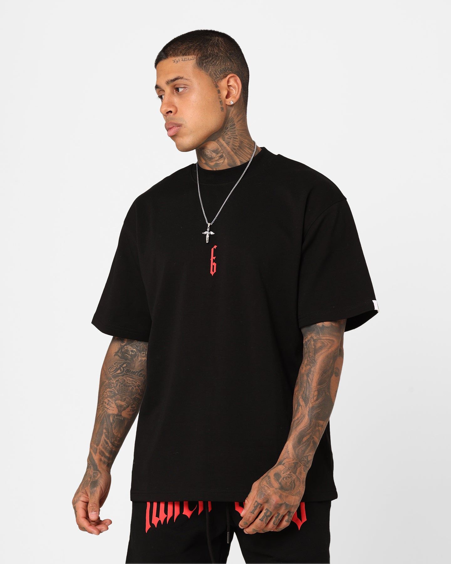 Fallen Breed Monogram T-Shirt Black/Red sold by Culture Kings