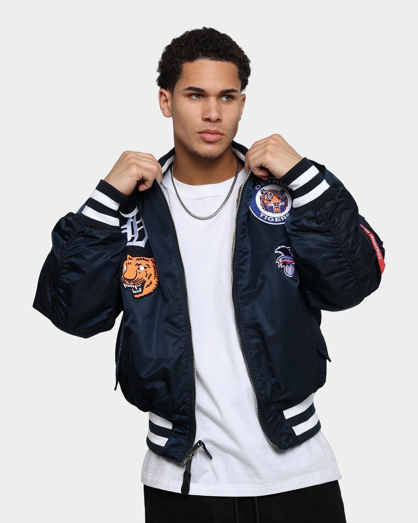 New Era X Alpha Series X NFL Detroit Tigers MA-1 Bomber Jacket Blue sold by Culture Kings
