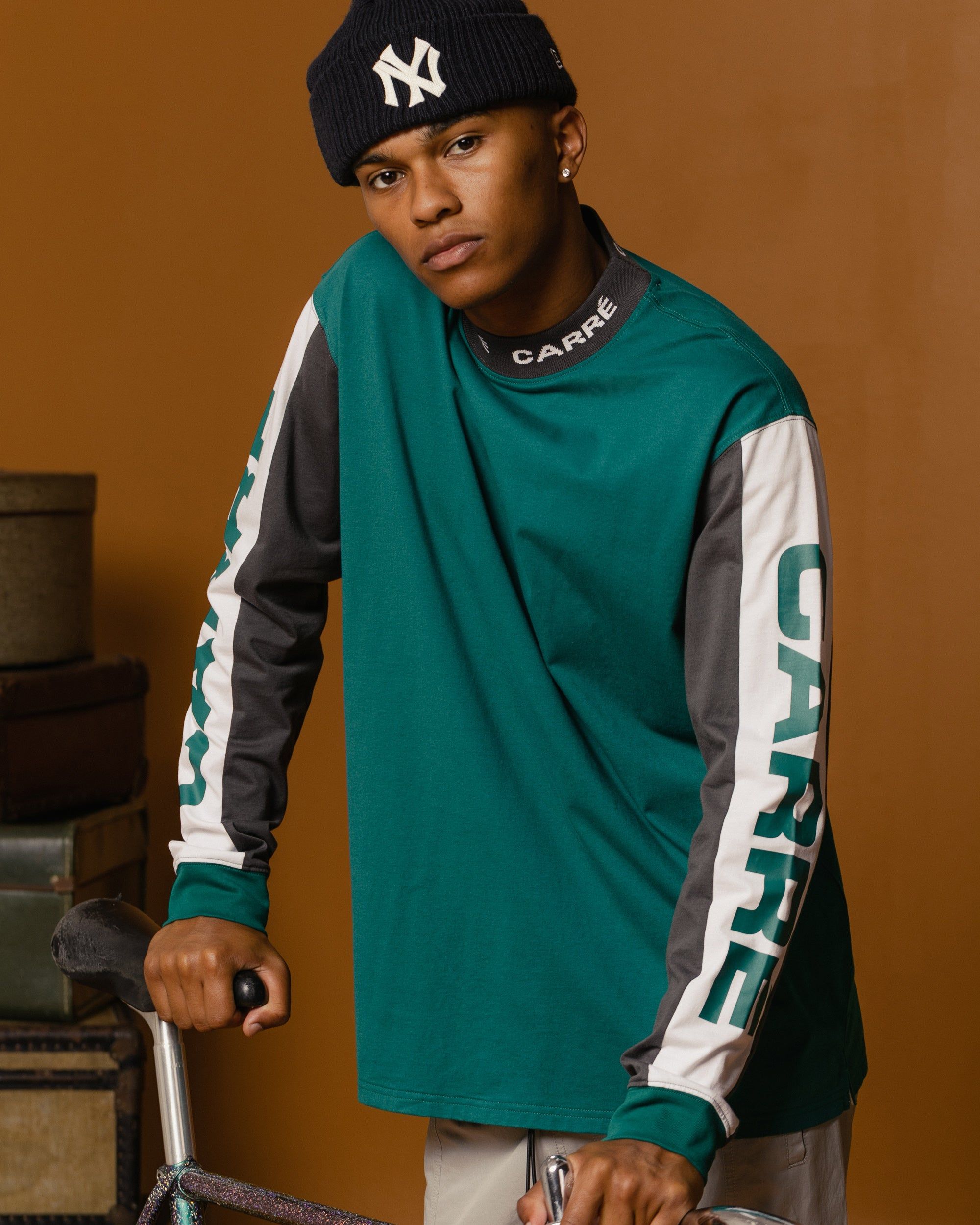 Carre Tournee Long Sleeve Panel T-Shirt Dark Teal sold by Culture Kings