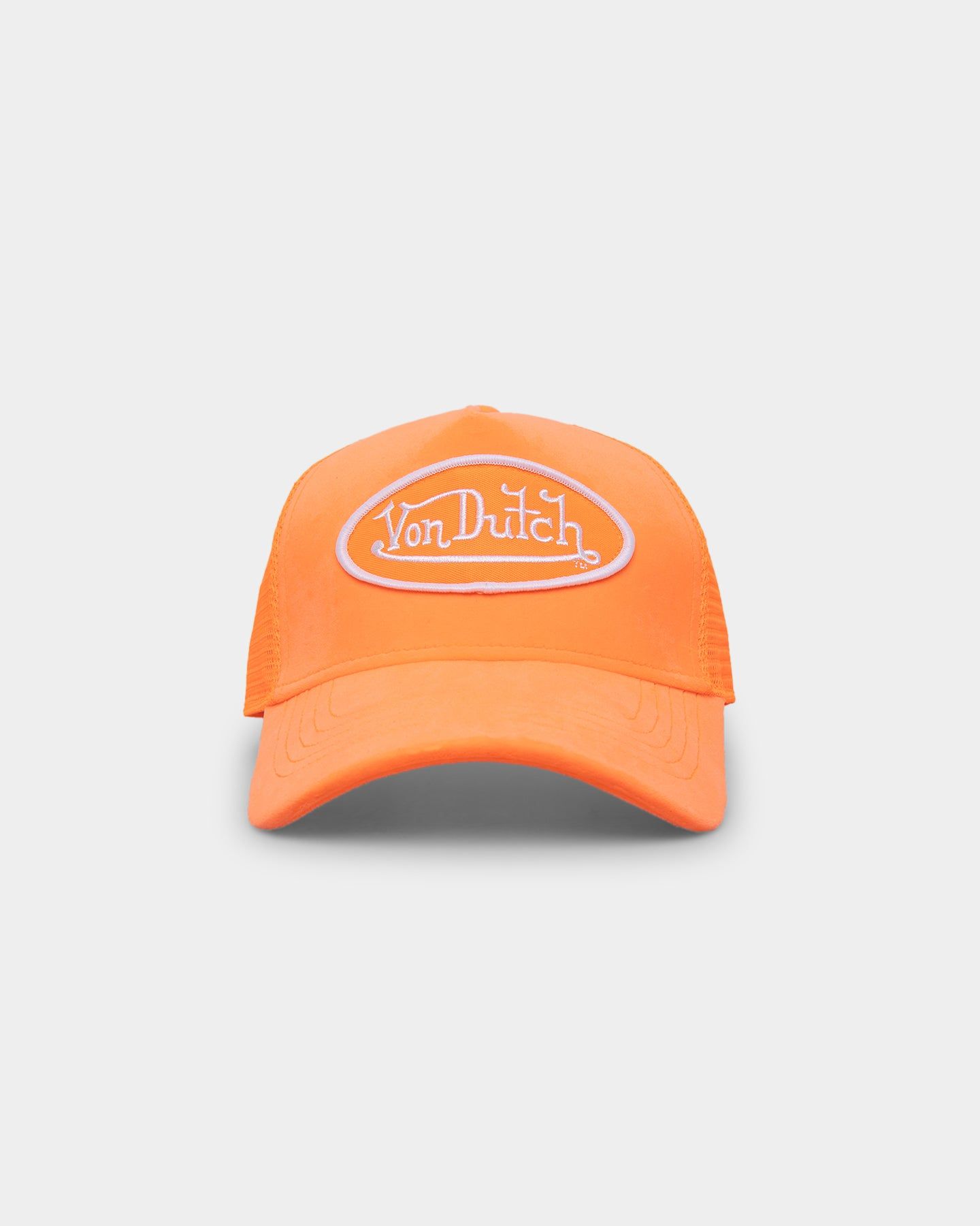 Von Dutch Neon Orange Velvet Trucker Snapback Neon Orange sold by Culture Kings