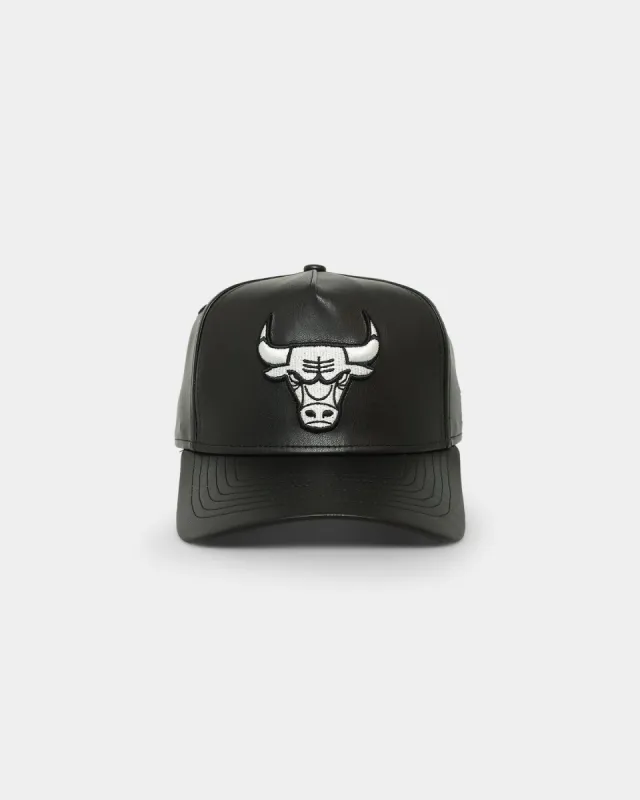 New Era Chicago Bulls 'PU Leather' 9FORTY K-Frame Strapback Black/White sold by Culture Kings