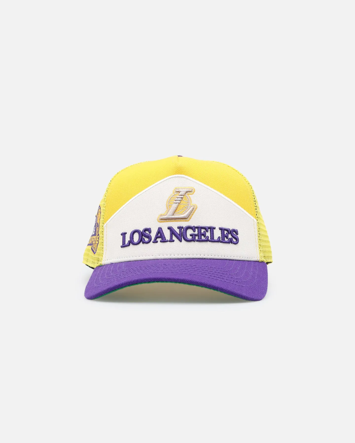 Pro Standard Los Angeles Lakers Pinch Front Trucker Snapback Yellow sold by Culture Kings