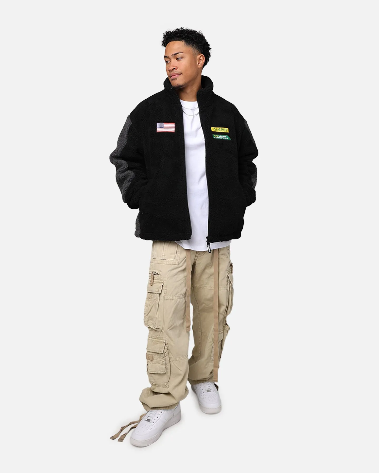 X-Large Panelled Boa Fleece Jacket Black sold by Culture Kings product image thumbnail 3