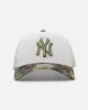 New Era New York Yankees "Camo Visor" 9FORTY A-Frame Trucker Snapback Stone/Olive sold by Culture Kings