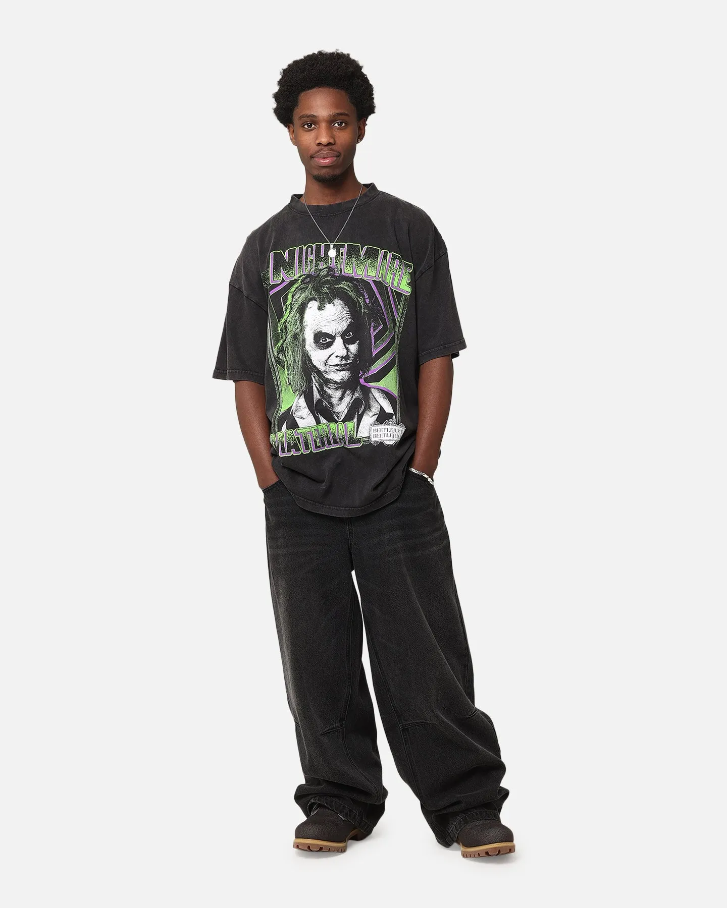 Goat Crew X Beetlejuice Beetlejuice 2 Vintage T-Shirt Black Acidwash sold by Culture Kings product image thumbnail 3