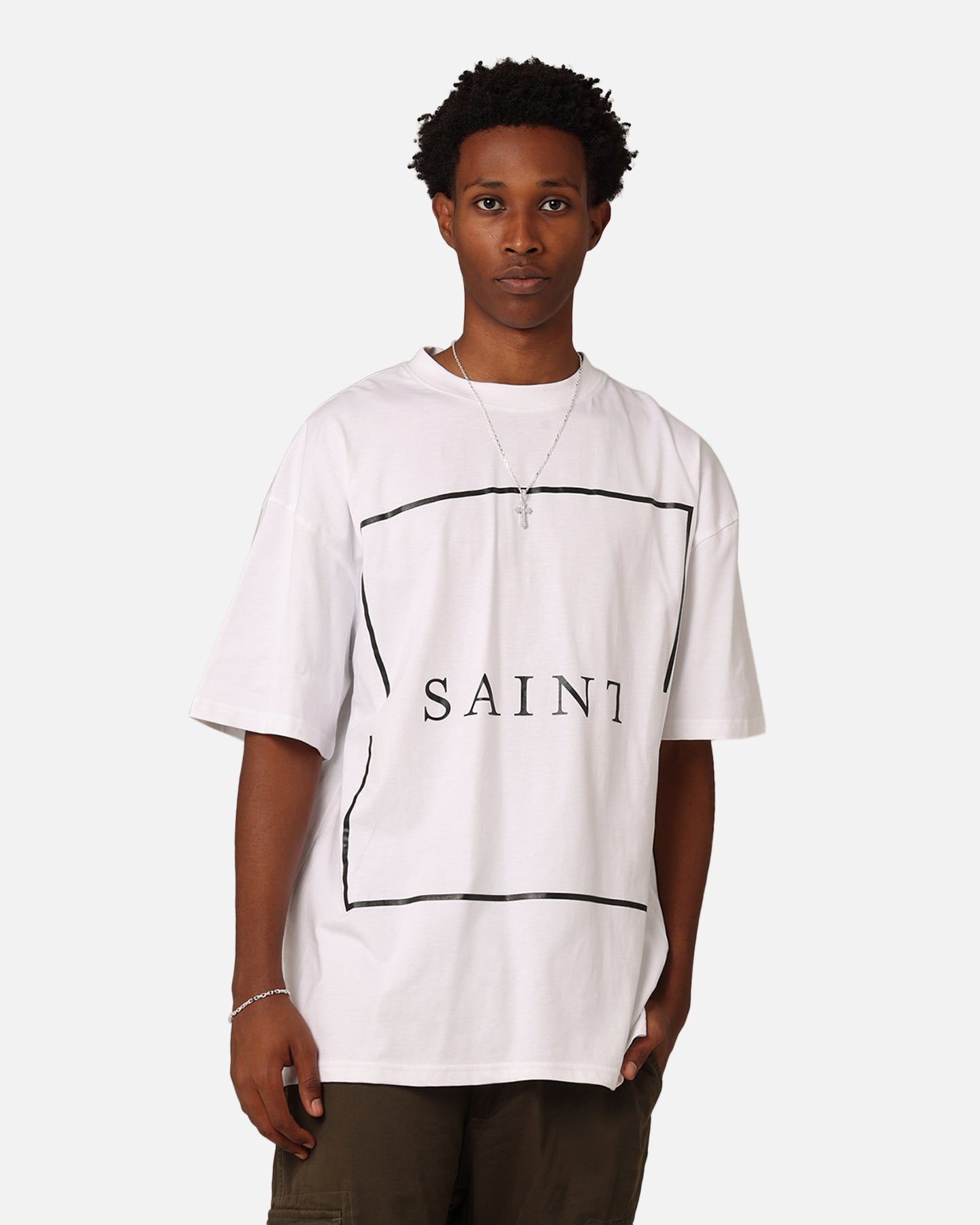 Saint Morta Jaded Box Logo T-Shirt White sold by Culture Kings
