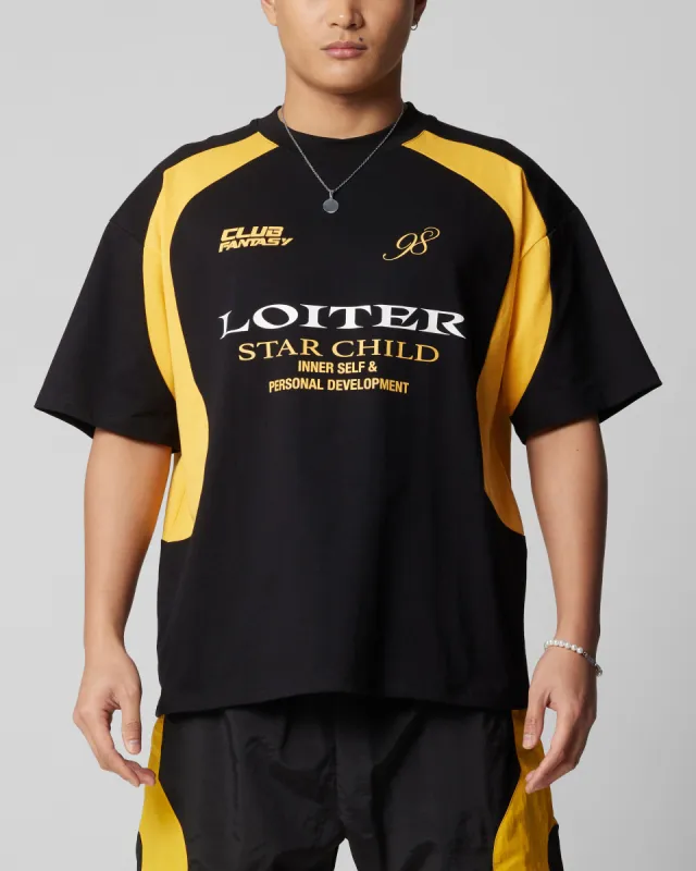 Loiter Subcultural Panel T-Shirt Black/Yellow sold by Culture Kings