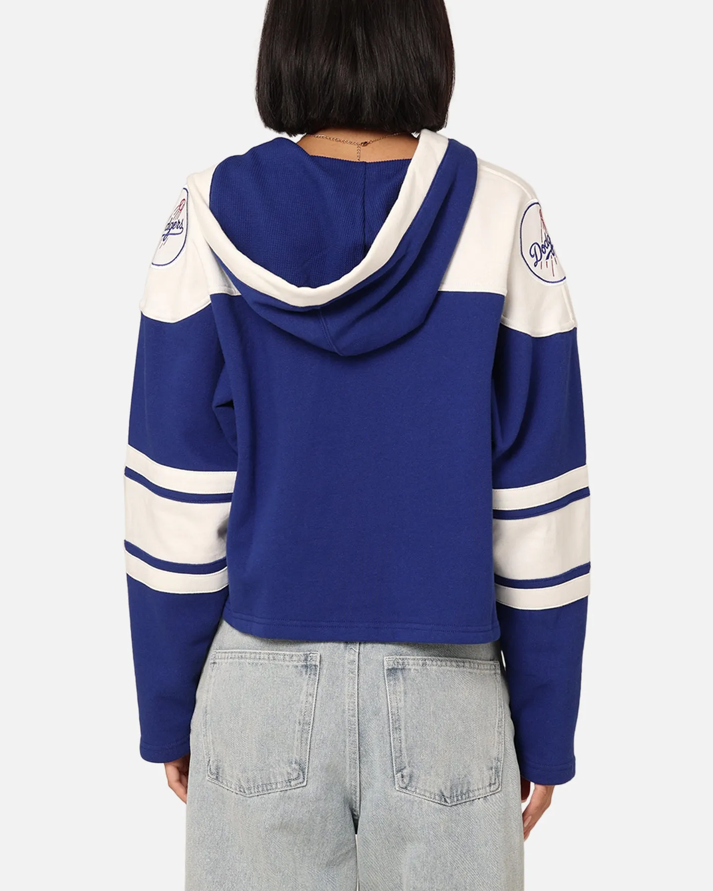 47 Brand Women's Los Angeles Dodgers Cropped Lacer Hoodie Royal sold by Culture Kings product image thumbnail 4