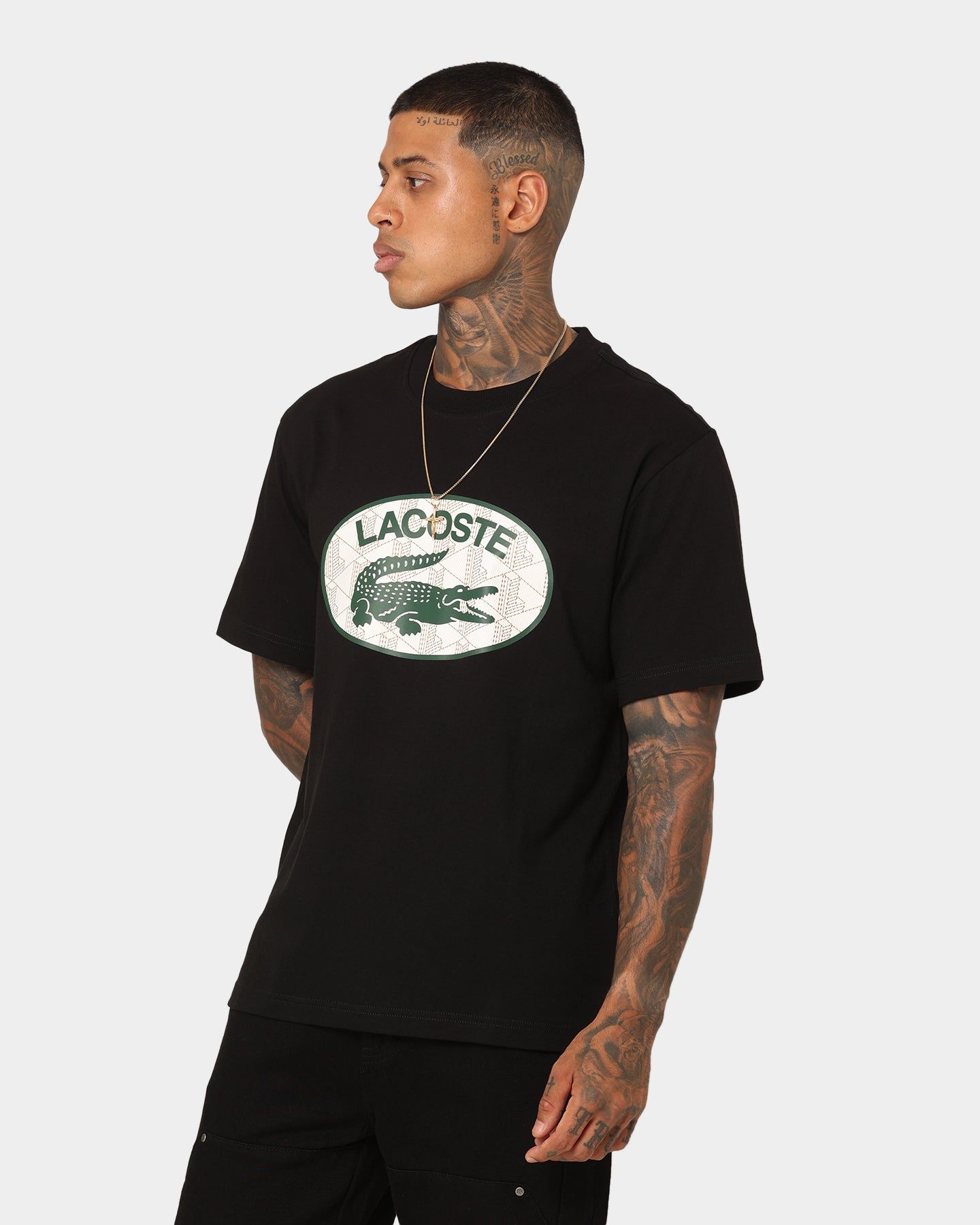 Lacoste Monogram Logo T-Shirt Black sold by Culture Kings product image thumbnail 6
