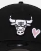 New Era Chicago Bulls 'Pink Satin Hearts' 9FORTY A-Frame Snapback Black/White sold by Culture Kings