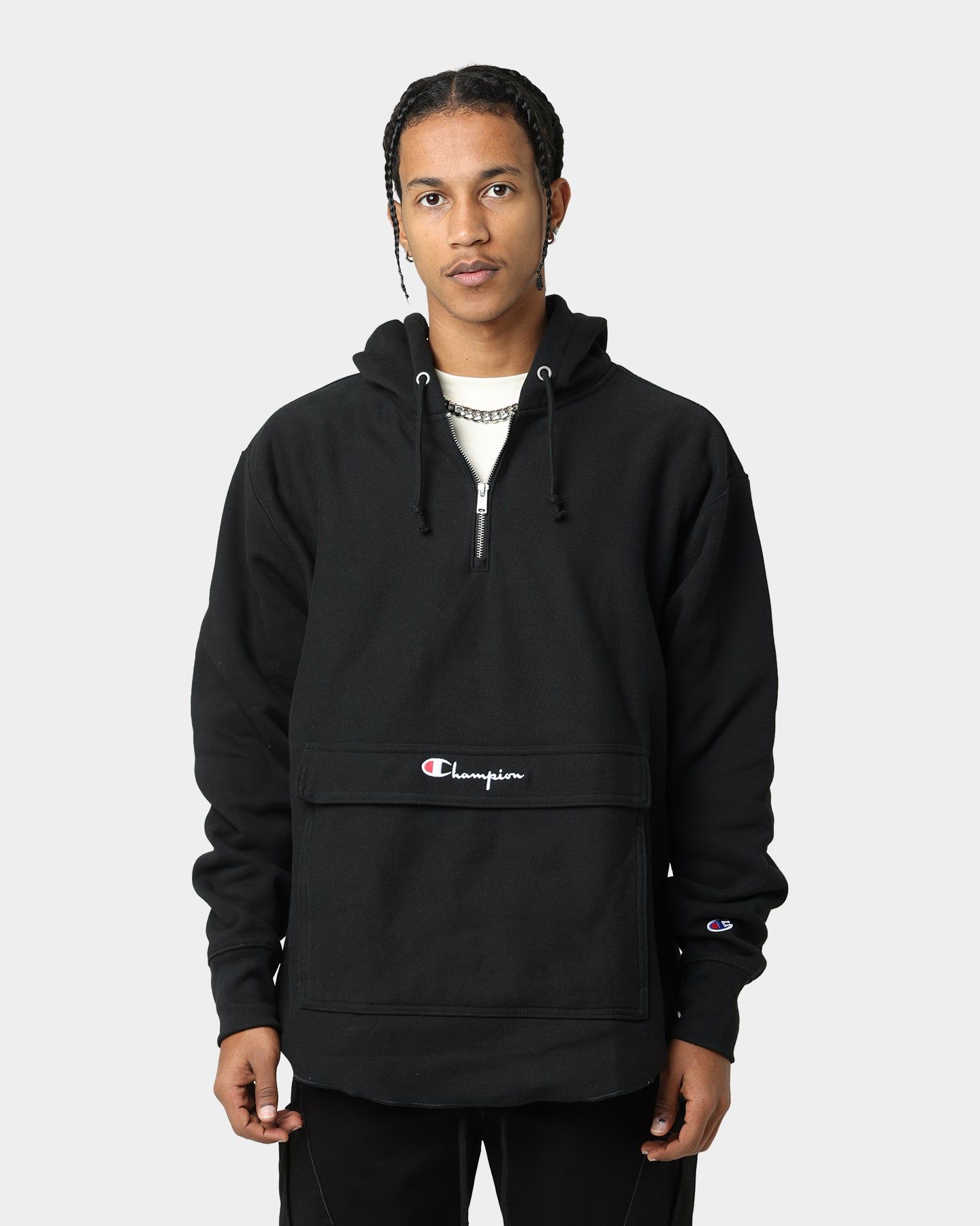 Champion Reverse Weave Boxy Anorak Hoodie Black sold by Culture Kings