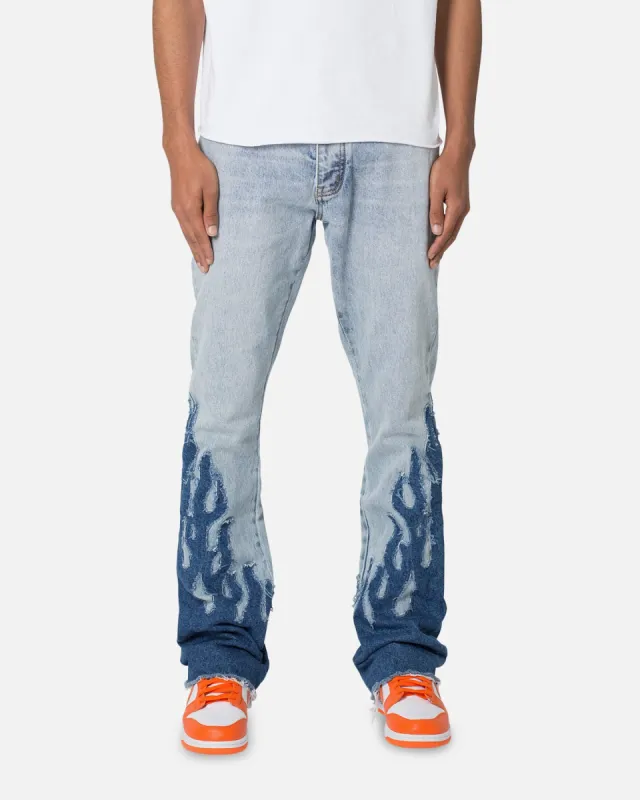 MNML B556 Flame Flare Denim Jeans Blue sold by Culture Kings