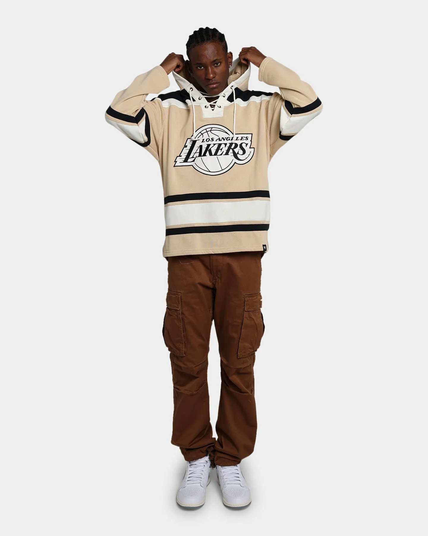 47 Brand Los Angeles Lakers Superior Lacer Hoodie Khaki sold by Culture Kings product image thumbnail 2