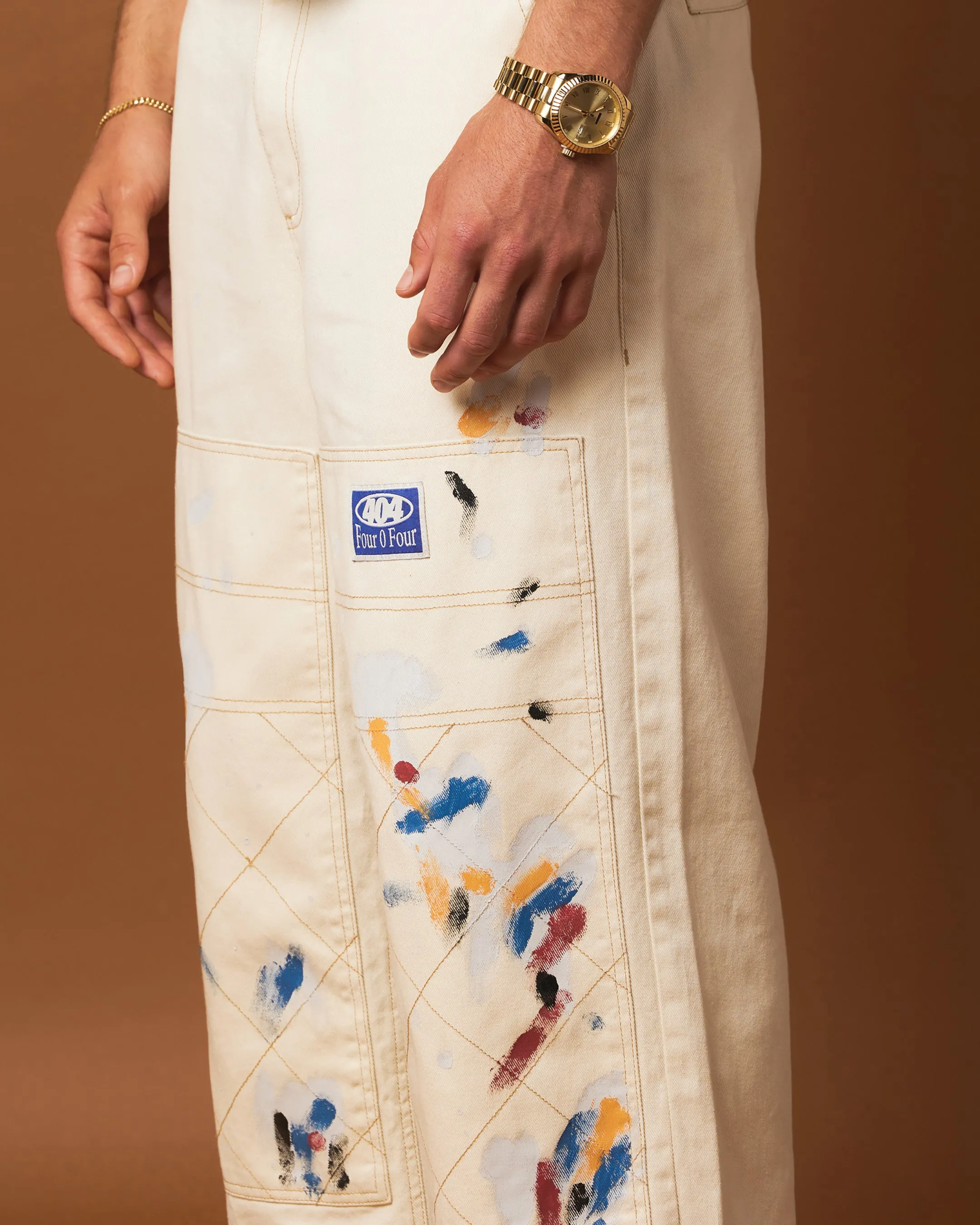 404 Painter Double Knee Pants Off White | Parallel