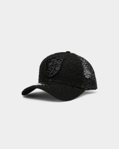 New Era Las Vegas Raiders 9FORTY A-Frame Trucker Snapback Black/Black sold by Culture Kings