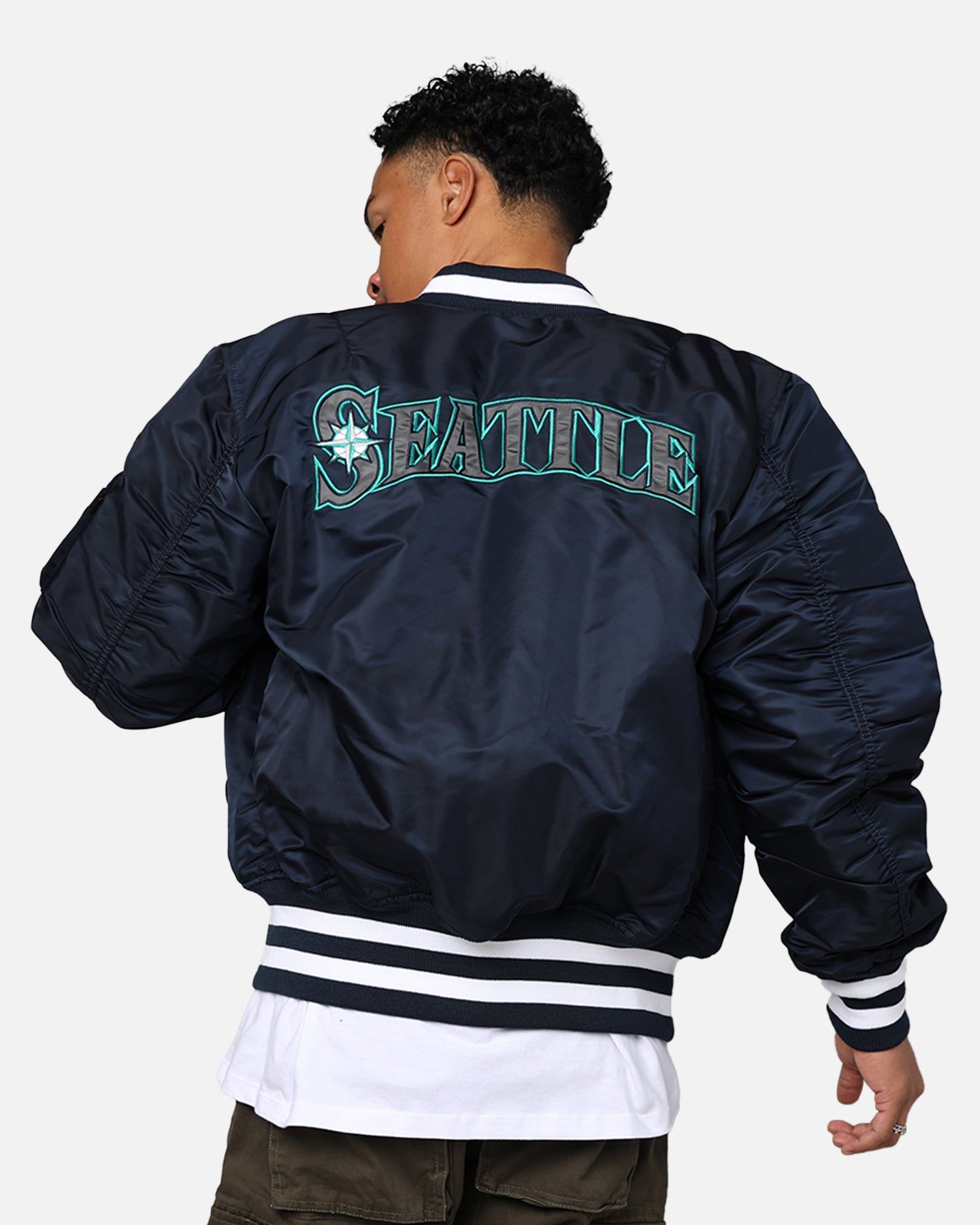 New Era X Alpha Series X MLB Seattle Mariners MA-1 Bomber Jacket Navy sold by Culture Kings product image thumbnail 2