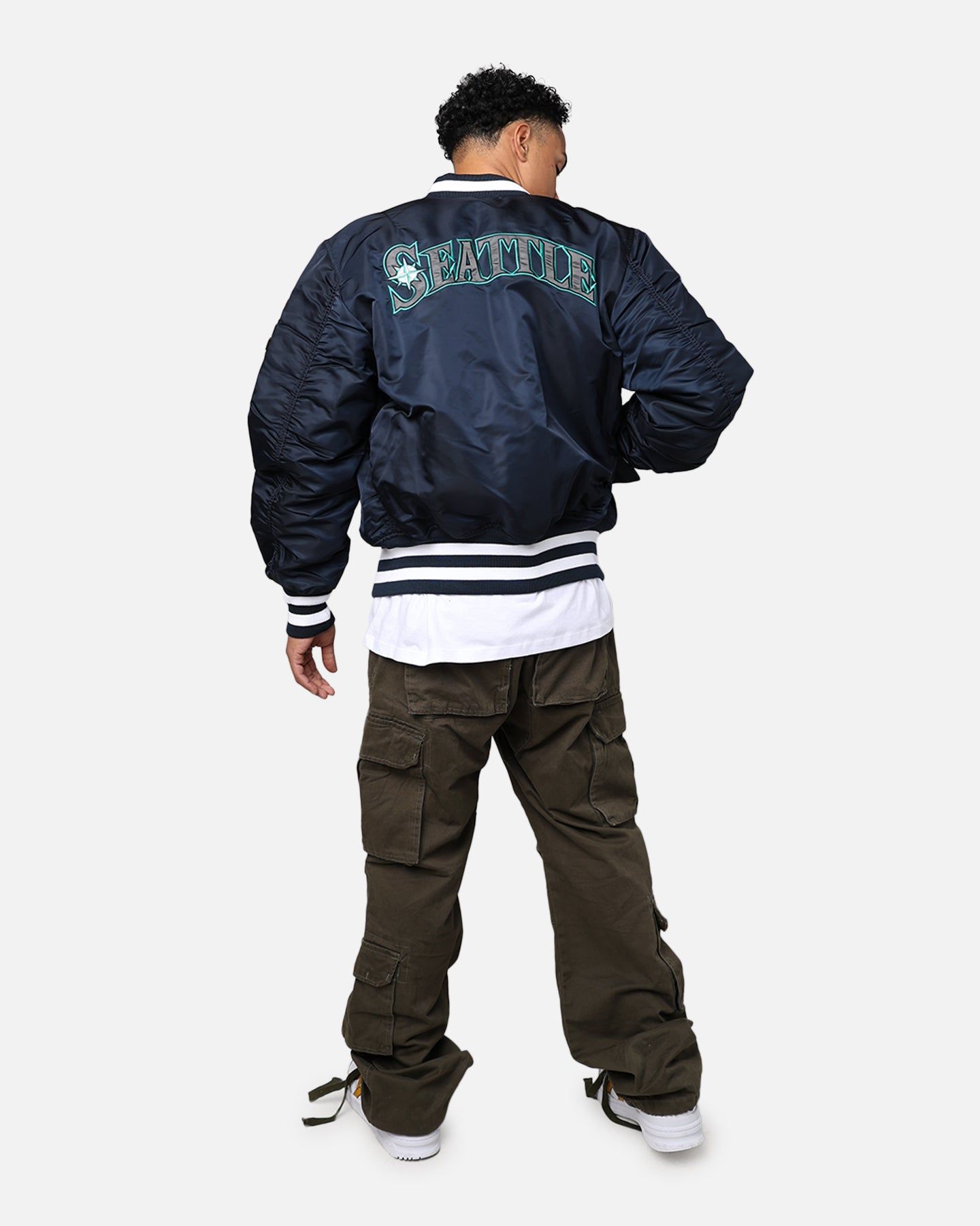 New Era X Alpha Series X MLB Seattle Mariners MA-1 Bomber Jacket Navy sold by Culture Kings product image thumbnail 3
