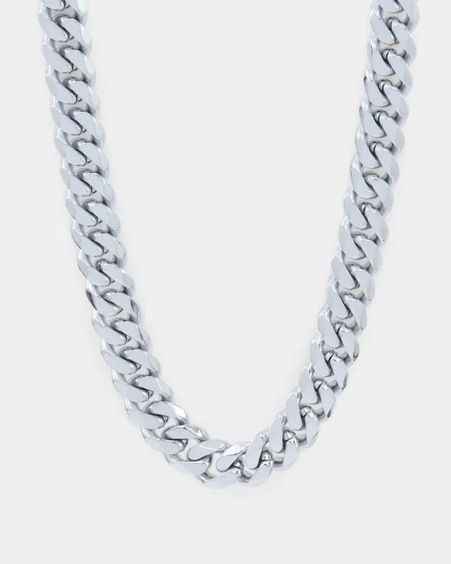 Saint Morta 10mm Cuban Chain White Gold sold by Culture Kings