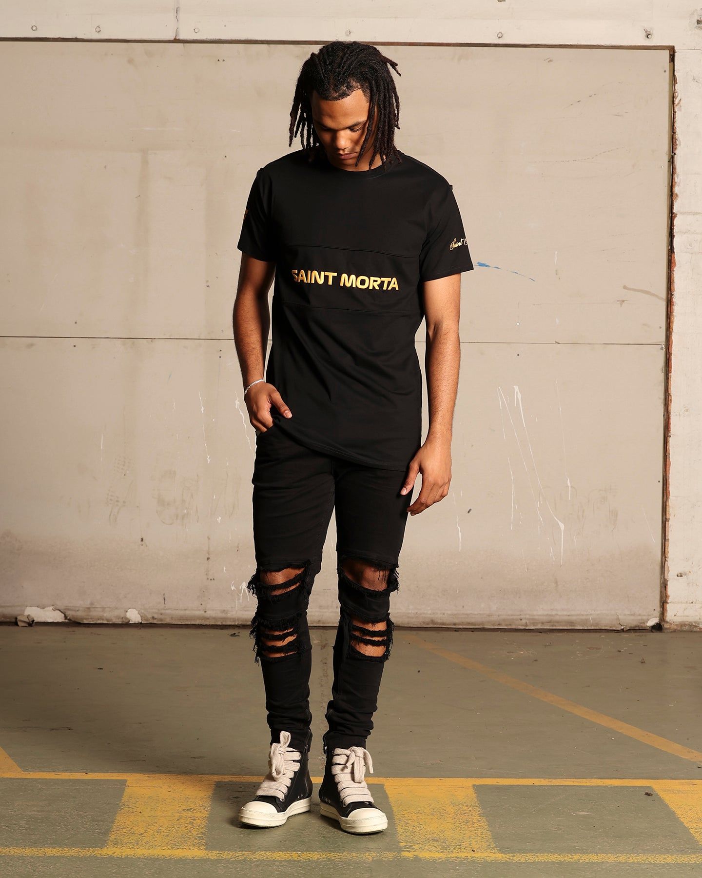 Saint Morta Moto Lafayette T-Shirt Black/Gold sold by Culture Kings product image thumbnail 3