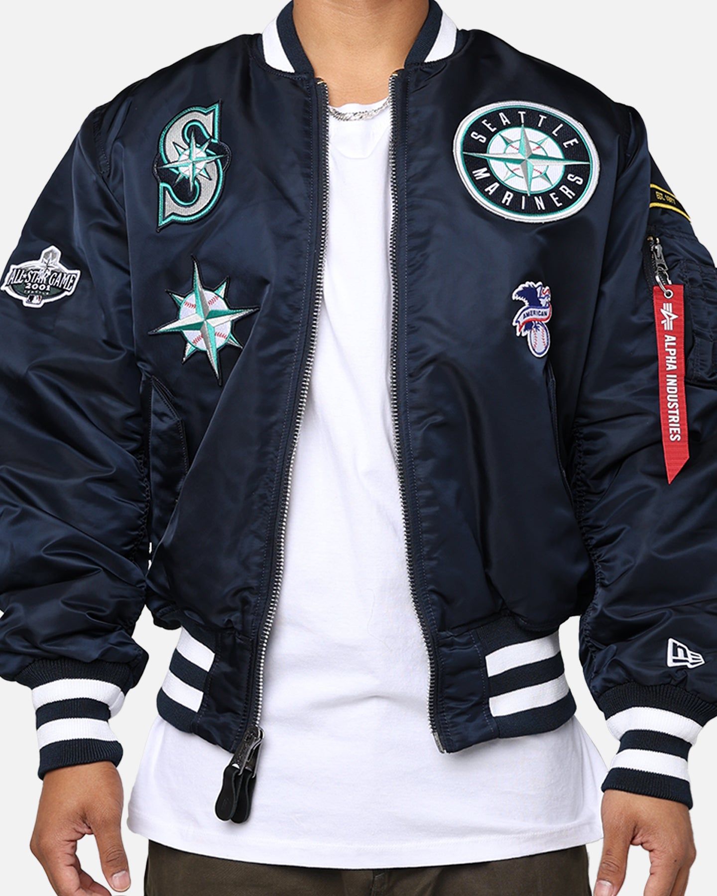 New Era X Alpha Series X MLB Seattle Mariners MA-1 Bomber Jacket Navy sold by Culture Kings product image thumbnail 4